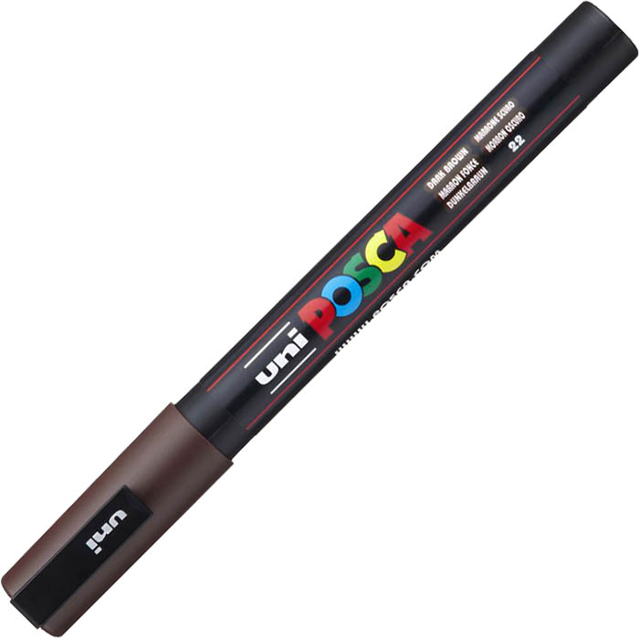 Image for POSCA PC-3M PAINT MARKER BULLET FINE 1.3MM DARK BROWN from York Stationers