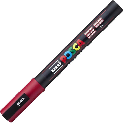Image for POSCA PC-3M PAINT MARKER BULLET FINE 1.3MM DARK RED from York Stationers