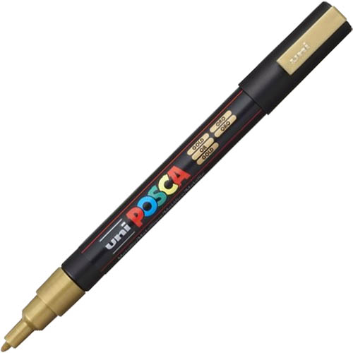 Image for POSCA PC-3M PAINT MARKER BULLET FINE 1.3MM GOLD from York Stationers