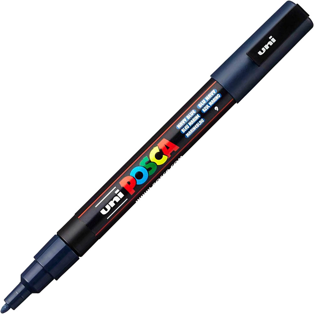 Image for POSCA PC-3M PAINT MARKER BULLET FINE 1.3MM NAVY BLUE from York Stationers