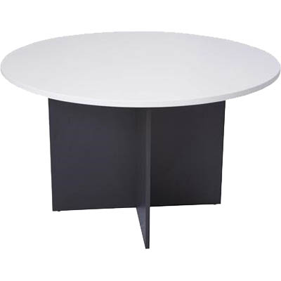 Image for OXLEY ROUND MEETING TABLE 900MM DIAMETER WHITE/IRONSTONE from York Stationers