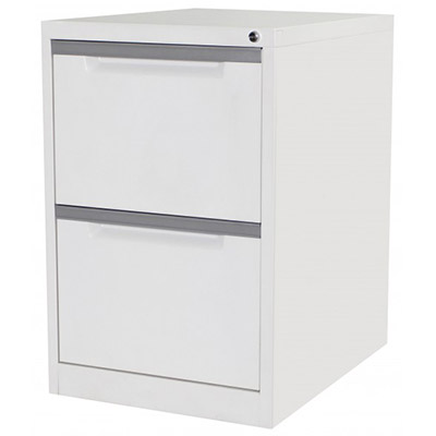 Image for MERCURY FILING CABINET 2 DRAWER 470 X 620 X 710MM WHITE SATIN from Office Heaven
