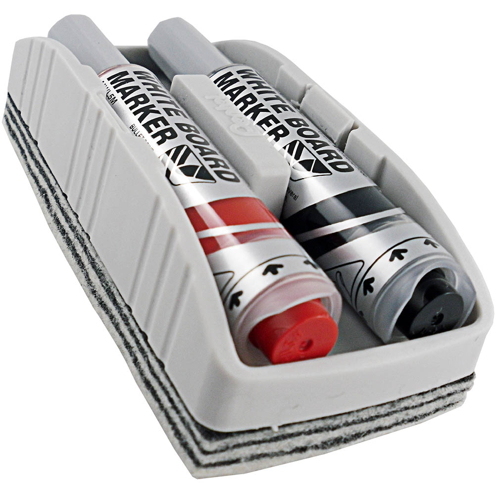 Image for PENTEL MWL MAXIFLO WHITEBOARD MARKER ERASER SET RED/BLACK PACK 2 from BusinessWorld Computer & Stationery Warehouse