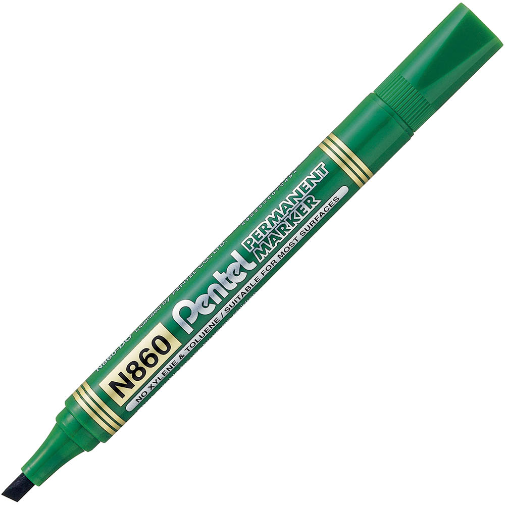 Image for PENTEL N860 PERMANENT MARKER CHISEL 4.5MM GREEN from Mitronics Corporation