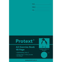 protext exercise book qld ruling year 2 18mm 70gsm 48 page 297 x 210mm penguin assorted