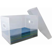 protext teachers book storage box 335 x 245 x 245mm clear