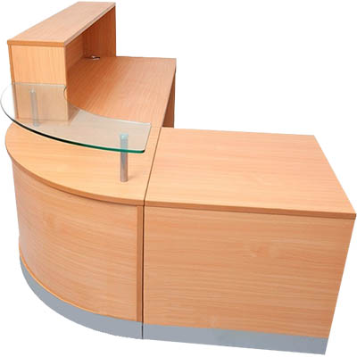 Image for RAPID FLOW RECEPTION DESK 2400 X 1600 X 1160MM BEECH from ONET B2C Store
