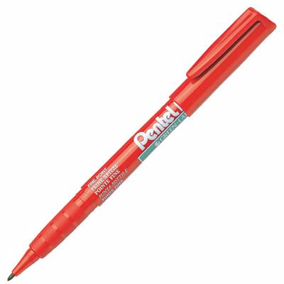 Image for PENTEL NMS50 GREEN LABEL PERMANENT MARKER BULLET 1.0MM RED from Mitronics Corporation