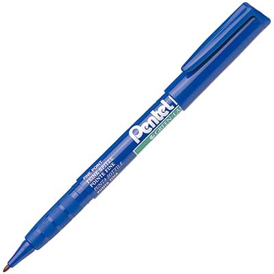 Image for PENTEL NMS50 GREEN LABEL PERMANENT MARKER BULLET 1.0MM BLUE from Mitronics Corporation