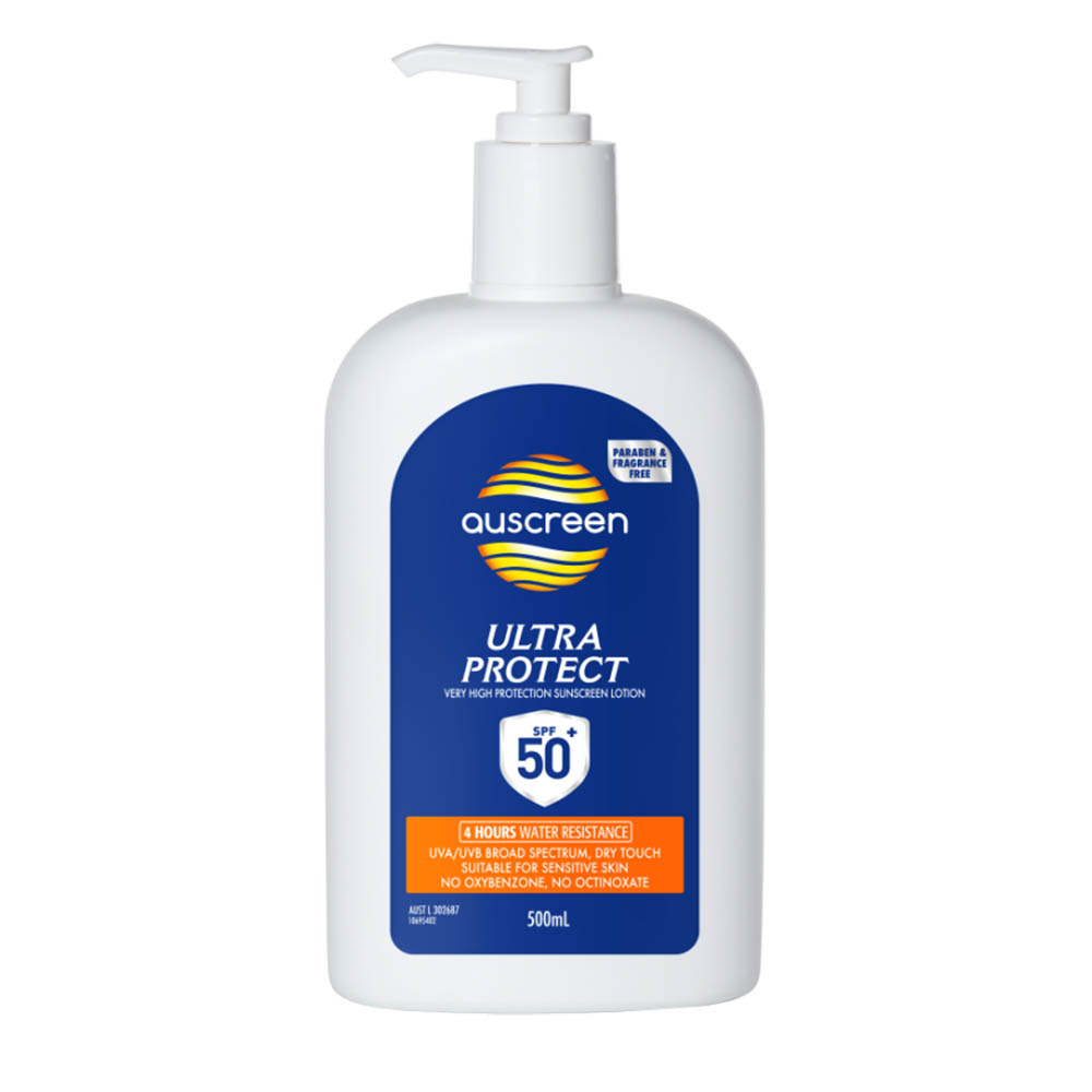 Image for AUSCREEN SUNSCREEN LOTION ULTRA PROTECT SPF50+ 500ML from Prime Office Supplies