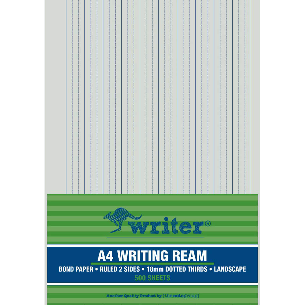 Image for WRITER WRITING PAPER 60GSM 18MM DOTTED THIRDS LANDSCAPE A4 500 SHEETS from Prime Office Supplies