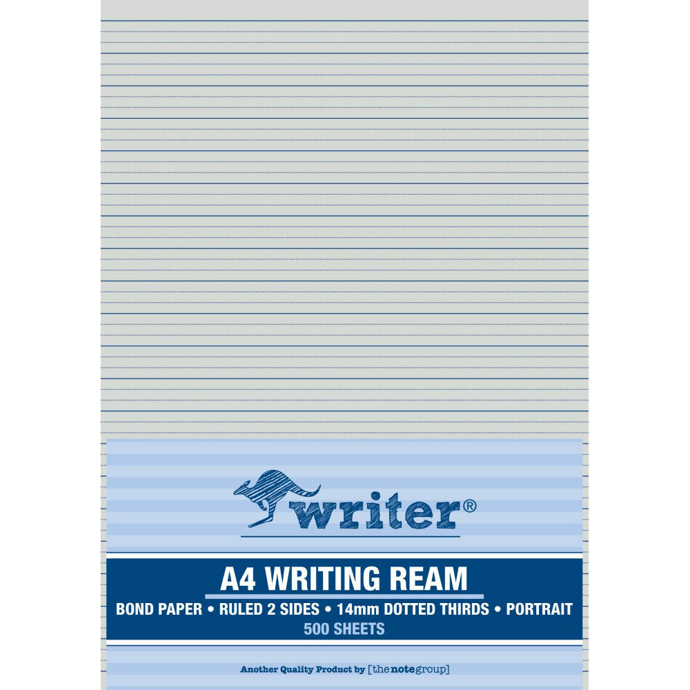 Image for WRITER WRITING PAPER 60GSM 14MM DOTTED THIRDS PORTRAIT A4 500 SHEETS from Mitronics Corporation