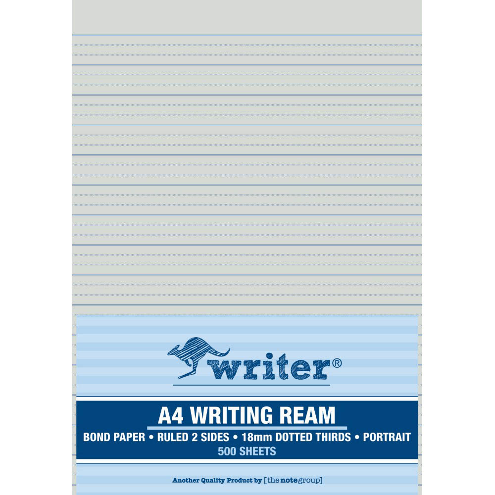 Image for WRITER WRITING PAPER 60GSM 18MM DOTTED THIRDS PORTRAIT A4 500 SHEETS from Australian Stationery Supplies