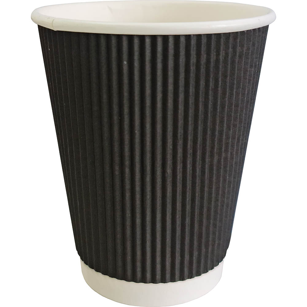 Image for WRITER BREAKROOM DOUBLE WALL PAPER CUP 12OZ BLACK CARTON 500 from ALLBIZ Office Supplies