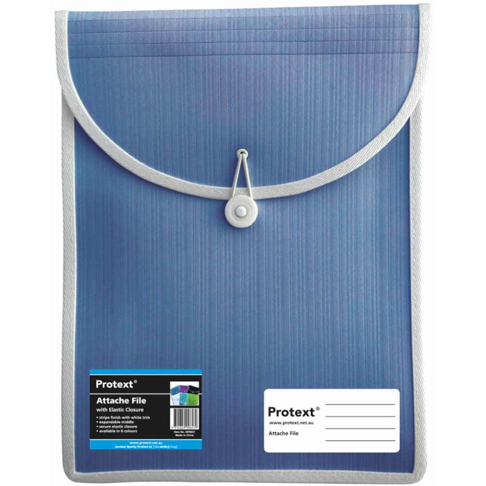 Image for PROTEXT ATTACHE FILE CASE ELASTIC CLOSURE A4 BLUE from BusinessWorld Computer & Stationery Warehouse
