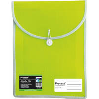 protext attache file case elastic closure a4 lime green