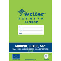 writer premium exercise book dotted thirds 14mm 70gsm 64 page a4 hands ground/grass/sky