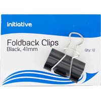 initiative foldback clip 41mm black pack 12