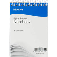 initiative spiral notebook pocket top bound 96 page 112 x 77mm