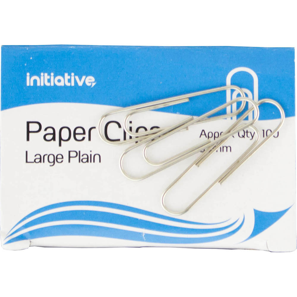 Image for INITIATIVE PAPER CLIP LARGE PLAIN 33MM PACK 100 from BusinessWorld Computer & Stationery Warehouse