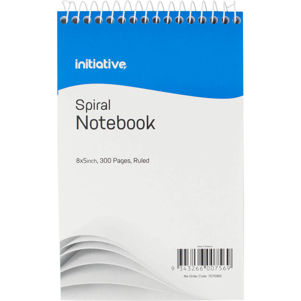 Image for INITIATIVE SPIRAL NOTEBOOK SHORTHAND TOP BOUND 300 PAGE 200 X 127MM from SNOWS OFFICE SUPPLIES - Brisbane Family Company