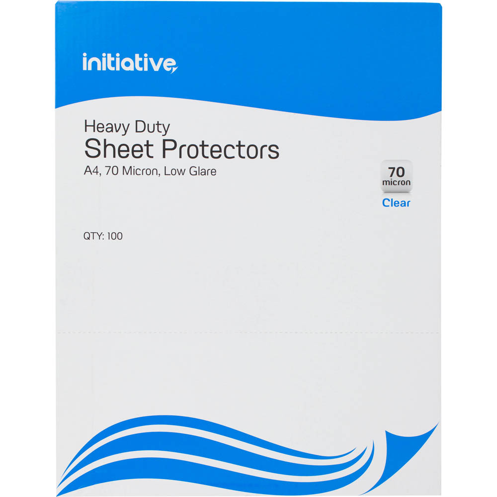 Image for INITIATIVE SHEET PROTECTORS HEAVY DUTY 70 MICRON A4 CLEAR BOX 100 from Mitronics Corporation