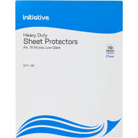 initiative sheet protectors heavy duty 70 micron a4 clear box 100