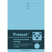 protext exercise book qld botany ruled year 2 18mm 70gsm 48 page 297 x 210mm panda assorted