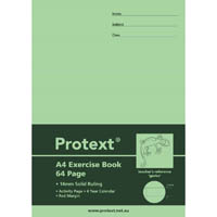 protext exercise book ruled 14mm 70gsm 64 page a4 gecko assorted