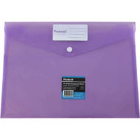protext document wallet with button closure a4 pp purple
