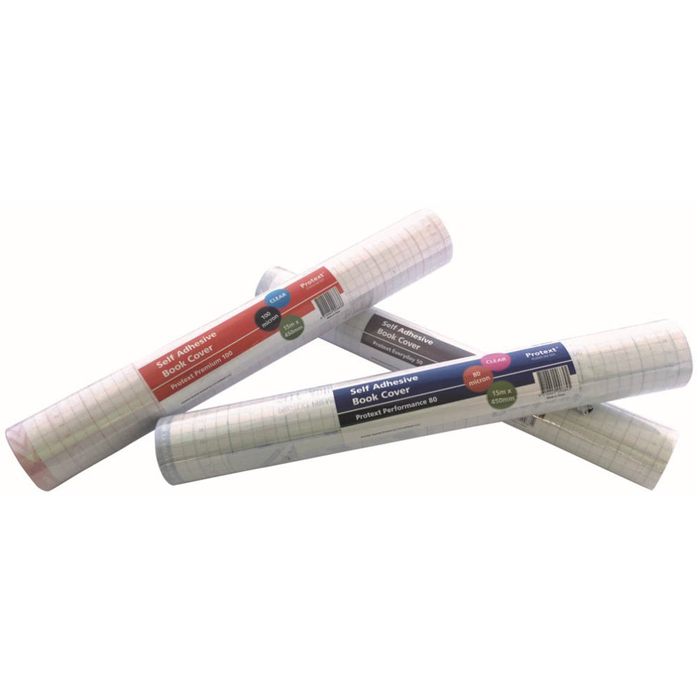 PROTEXT PERFORMANCE SELF ADHESIVE BOOK COVER 80 MICRON CLEAR 300MM X 15M ROLL |  | 7098890i
