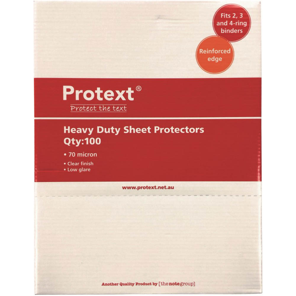 Image for PROTEXT HEAVY DUTY SHEET PROTECTORS 70 MICRON A4 CLEAR BOX 100 from Memo Office and Art