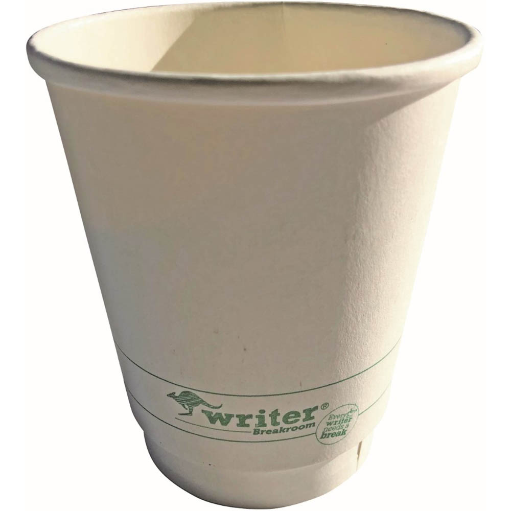 Image for WRITER BREAKROOM ECO DOUBLE WALL CUP 12OZ WHITE PACK 25 from Australian Stationery Supplies