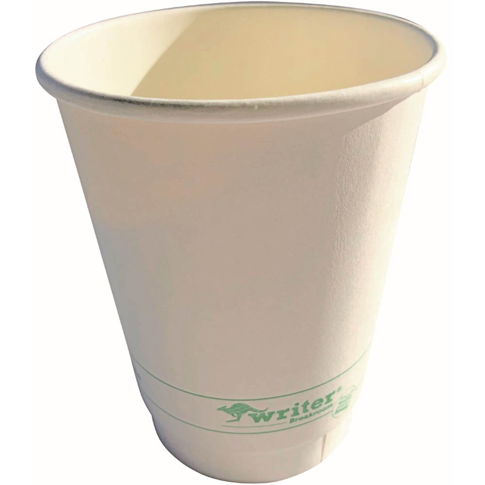 Image for WRITER BREAKROOM ECO DOUBLE WALL CUP 8OZ WHITE PACK 25 from That Office Place PICTON