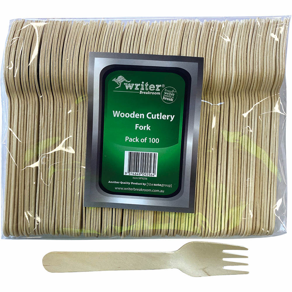 Image for WRITER BREAKROOM ECO WOODEN CUTLERY FORK 160MM NATURAL PACK 100 from BusinessWorld Computer & Stationery Warehouse