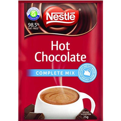 Image for NESTLE HOT CHOCOLATE COMPLETE MIX 25G SACHETS PACK 100 from Merv's Stationery