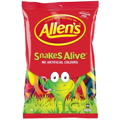 Image for ALLENS SNAKES ALIVE 1.3KG from Eastland Office Supplies