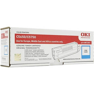 Image for OKI 43872311 C5650/C5750 TONER CARTRIDGE CYAN from Clipboard Stationers & Art Supplies