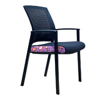 orange dust darwin visitor chair 505 x 450 x 875mm swan black
