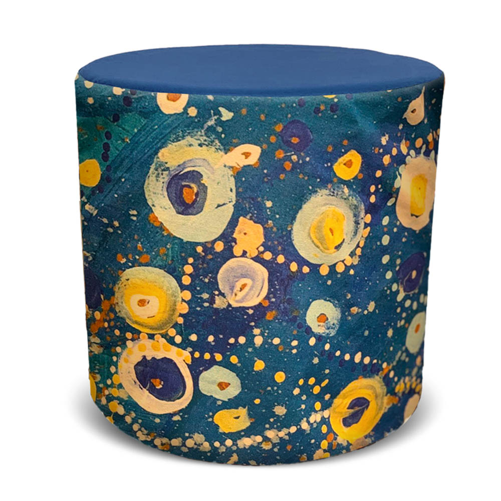 Image for ORANGE DUST SPECTRUM EVA ROUND OTTOMAN 450 X 450 X 450MM OCEAN BLUE from That Office Place PICTON
