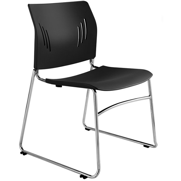 Image for STEELCO ACE VISITOR CHAIR SLED BASE BLACK from Mitronics Corporation