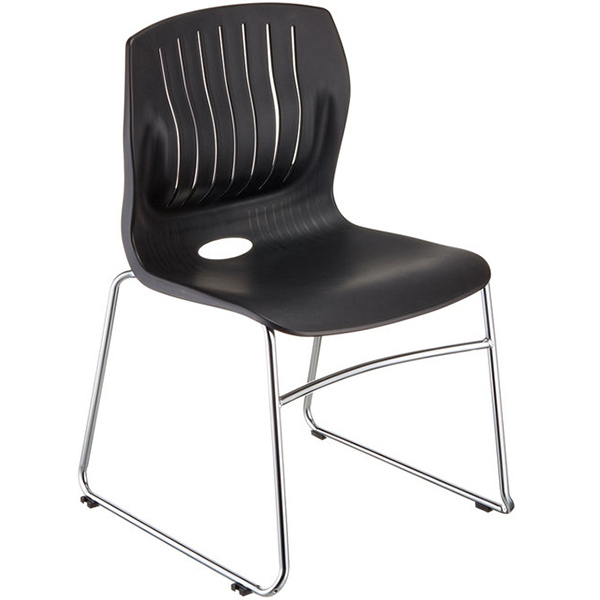 Image for STEELCO CURVE VISITOR CHAIR SLED BASE BLACK from Office Heaven