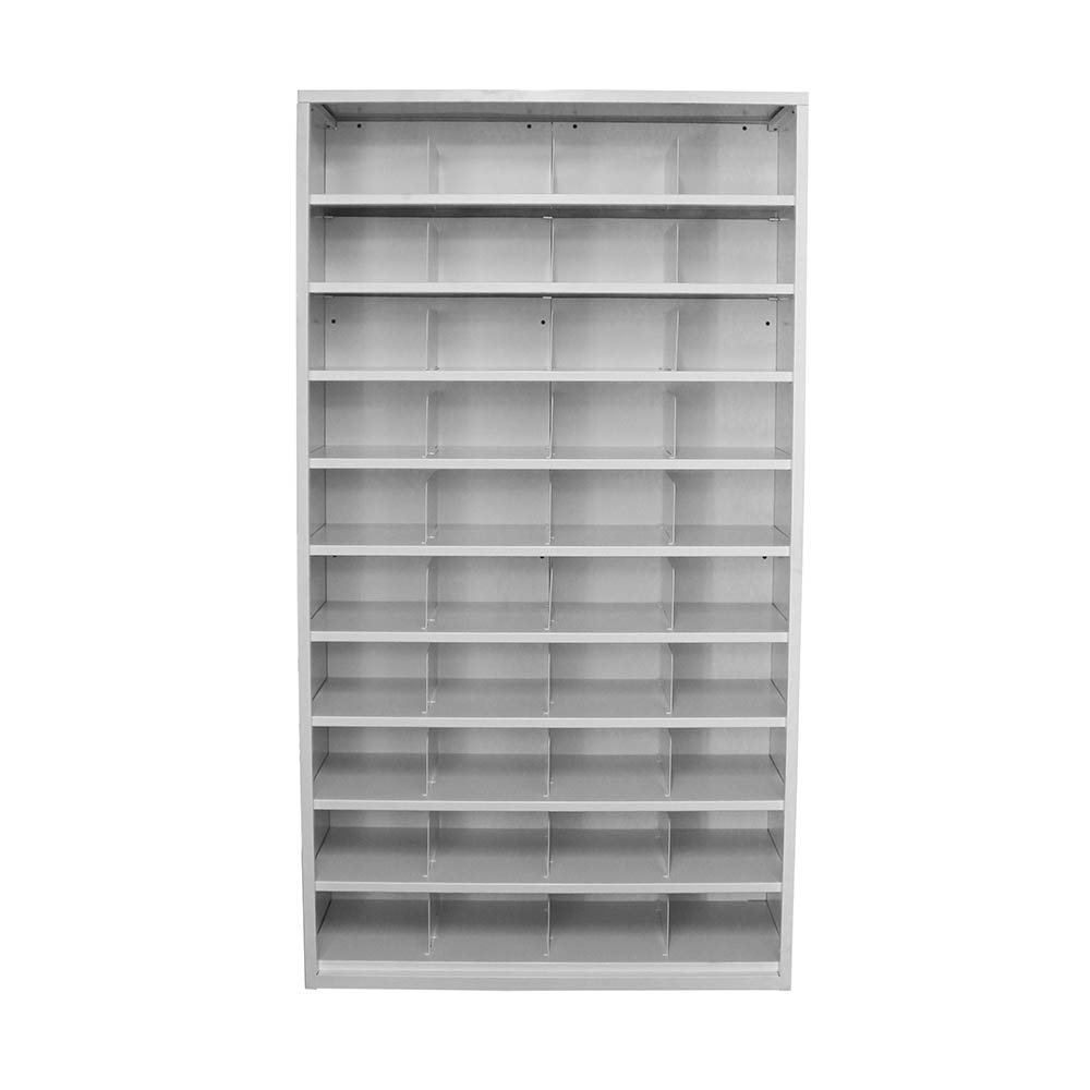 Image for STEELCO PIGEONHOLE SHELVING UNIT 40 COMPARTMENTS 1830 X 1000 X 386MM WHITE SATIN from BusinessWorld Computer & Stationery Warehouse