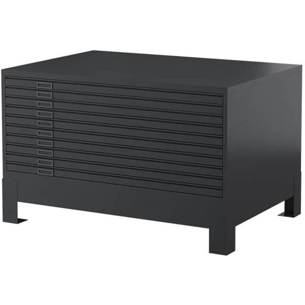 Image for STEELCO PLAN CABINET 10 DRAWER 628 X 1375 X 960MM GRAPHITE RIPPLE from That Office Place PICTON
