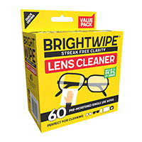 brightwipe lens cleaner wipes pack 60