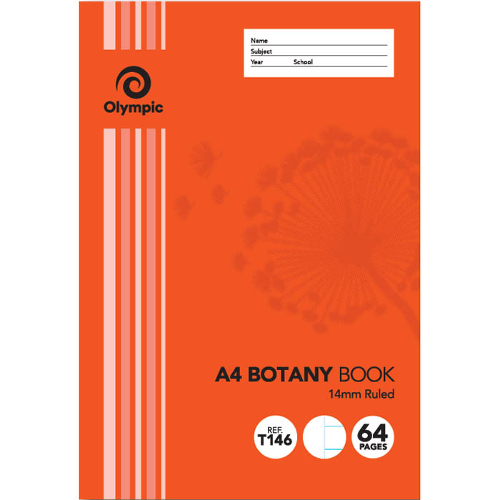 Image for OLYMPIC T146I BOTANY BOOK 14MM RULED 64 PAGE 55GSM A4 from Office Heaven