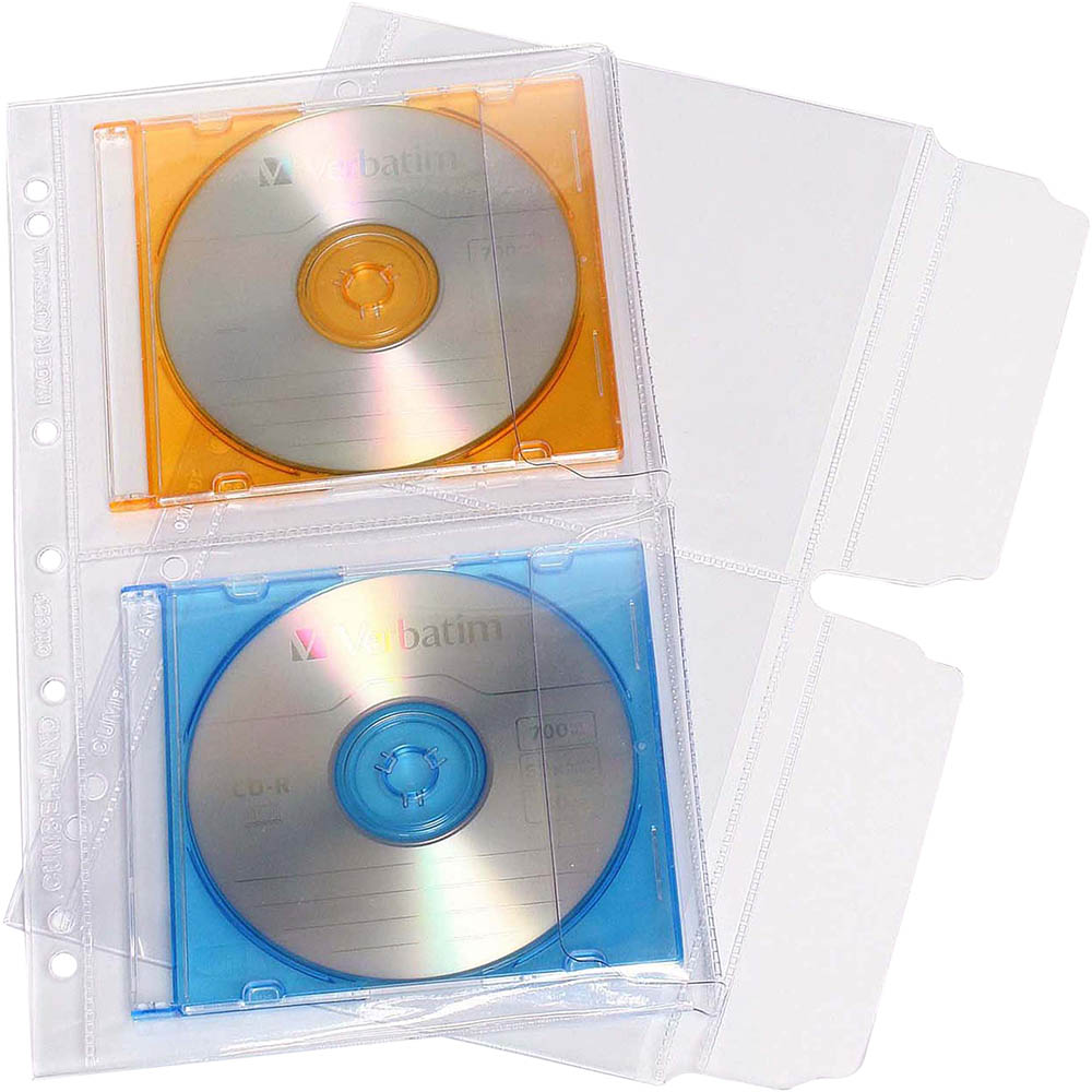 Image for CUMBERLAND CD/DVD BINDER POCKET PVC CLEAR PACK 10 from BusinessWorld Computer & Stationery Warehouse