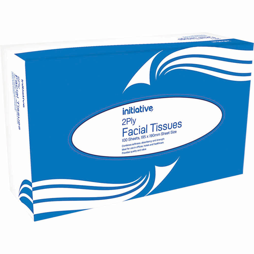 Image for INITIATIVE FACIAL TISSUES 2-PLY PACK 100 from Peninsula Office Supplies