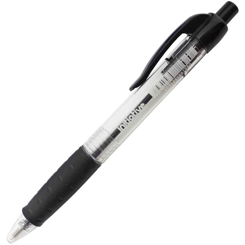 Image for INITIATIVE RETRACTABLE BALLPOINT PENS MEDIUM BLACK BOX 12 from Office Heaven