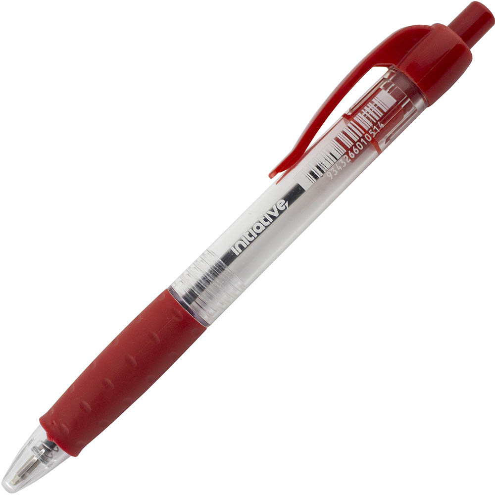 Image for INITIATIVE RETRACTABLE BALLPOINT PENS MEDIUM RED BOX 12 from Office Heaven